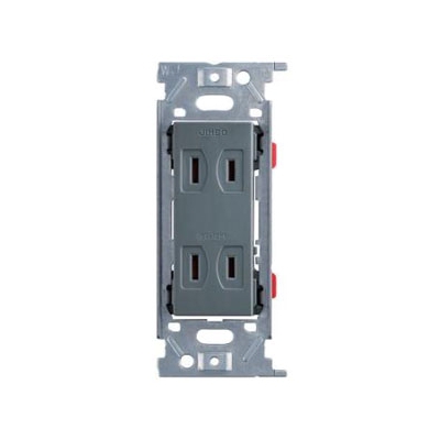 スガツネ工業 埋込ダブルコンセント AC125V 15A ソリッドグレー PXP-J-JECBN55-SG