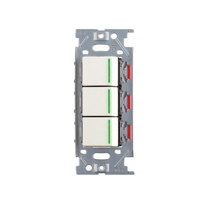 スガツネ工業 ガイドランプ付埋込トリプルスイッチ AC125V 15A ピュアホワイト PXP-J-NKW03009-PW