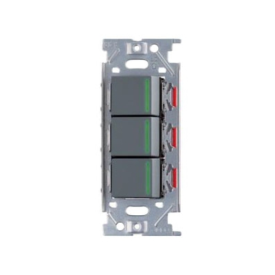 スガツネ工業 ガイドランプ付埋込トリプルスイッチ AC125V 15A ソリッドグレー PXP-J-NKW03009-SG