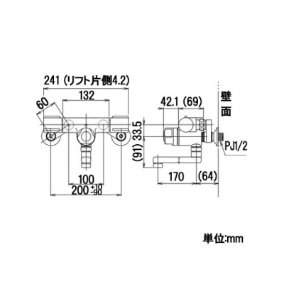 KVK(ケーブイケー) 定量止水付2ハンドル混合栓 寒冷地用 Ⅰ型 《KM59お湯ぴたシリーズ》  KM59WG 画像2