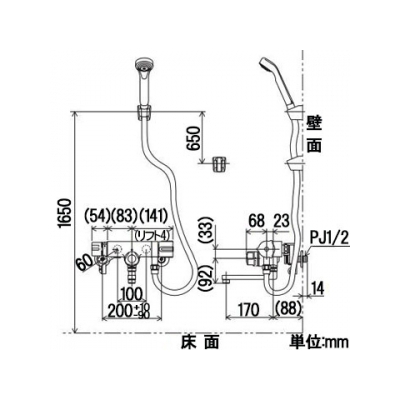 KVK(ケーブイケー) 定量止水付サーモスタット式シャワー 《KF159Tお湯ぴたシリーズ》  KF159T 画像3