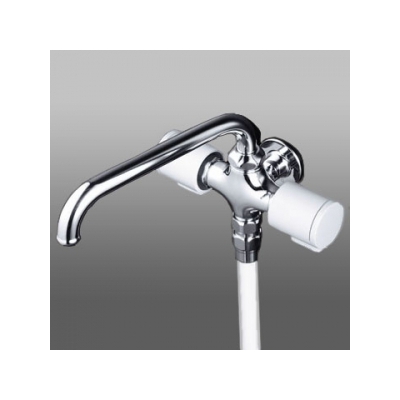 KVK(ケーブイケー) ハンドシャワー付水栓 シャワー専用タイプ 固定こま仕様 パイプ吐水付 逆止弁付  K18YF