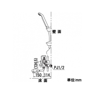 KVK(ケーブイケー) ソーラー用2ハンドルシャワー 併用形 型3構造  KF53N3 画像3