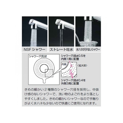 KVK(ケーブイケー) 流し台用シングルレバー式シャワー付混合栓 シャワー引出し式 逆止弁付 《eレバー水栓シリーズ》  KM5021TEC 画像3