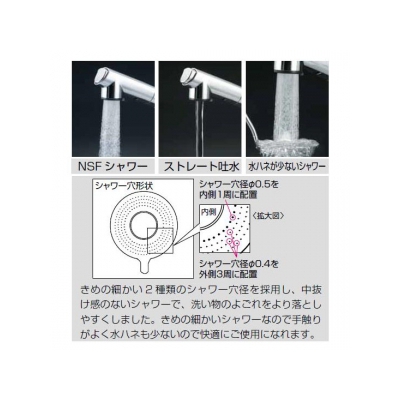 KVK(ケーブイケー) 流し台用シングルレバー式シャワー付混合栓 シャワー引出し式 逆止弁・水受けトレー付 《KM5021Tシリーズ》  KM5021T 画像2