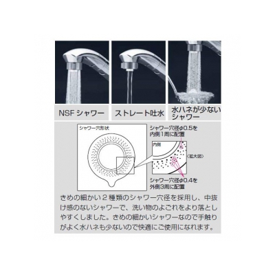 KVK(ケーブイケー) 流し台用シングルレバー式シャワー付混合栓 シャワー引出し式 逆止弁・水受けトレー付 《KM5031シリーズ》  KM5031T 画像2