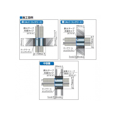 因幡電工 耐火テープ冷媒タイプ タイカマクダケ 空調配管用 長さ1200mm 幅103mm 《ファイヤープロシリーズ》  IRTR-N 画像4