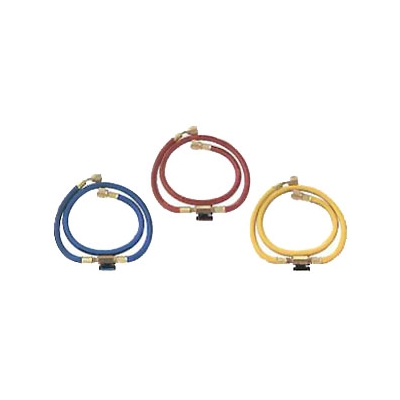 BBKテクノロジーズ(ビービーケーテクノロジーズ) R-410A・R-32用 インラインバルブ付チャージングホース 90cm 青・赤・黄3本セット HP3JL