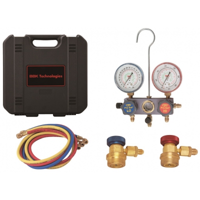 BBKテクノロジーズ(ビービーケーテクノロジーズ) R-134a カーエアコン用マニホールドキット ダイヤフラムタイプ カプラー付 150cmチャージングホース 1531-CMC-12