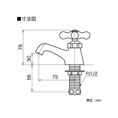 KVK(ケーブイケー) 立水栓 普通こま仕様 レトロピアンハンドル付  K5C 画像2