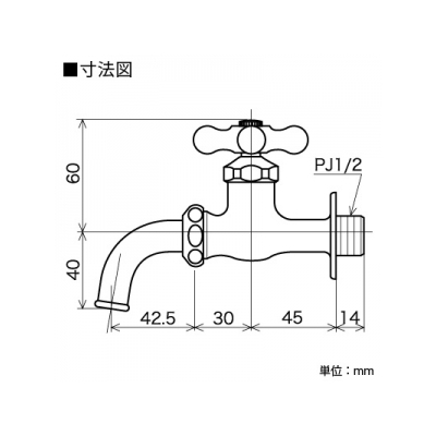 KVK(ケーブイケー) 吐水口回転形水栓 普通こま仕様 レトロピアンハンドル付  K11C 画像2