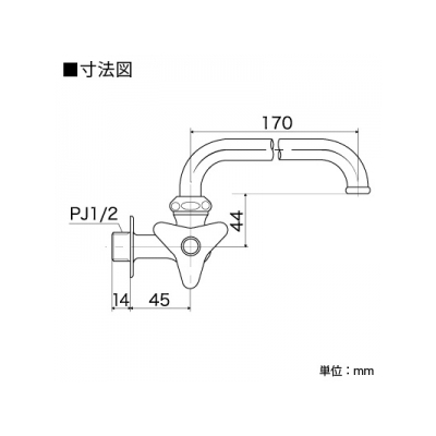 KVK(ケーブイケー) 横形自在水栓 普通こま仕様 左ハンドル  K10VL 画像2