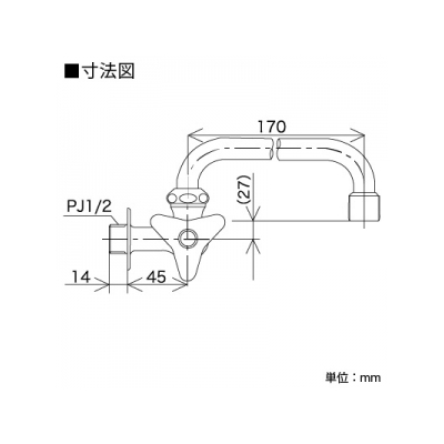 KVK(ケーブイケー) 横形自在水栓 普通こま仕様 泡沫吐水 左ハンドル  K10VLF 画像2