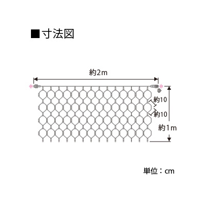 ジェフコム LEDクロスネット 2×1m(赤/赤)  SJ-N10-RR 画像3