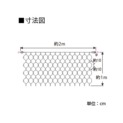 ジェフコム LEDクロスネット 2×1m(赤/赤)  SJ-N10-RR 画像3