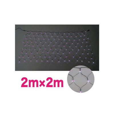ジェフコム LEDクロスネット 2×2m(ピンク/ピンク)  SJ-N20-PP 画像2
