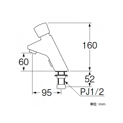 三栄水栓製作所 自閉式立水栓 節水水栓 洗面所用 吐水口高さ:60mm  Y5966-13 画像2