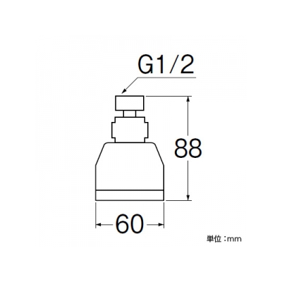 三栄水栓製作所 丸回転シャワーヘッド バスルーム用 幅:φ60mm  S10F 画像2