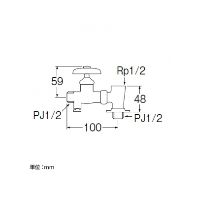 三栄水栓製作所 水抜分岐バルブ 寒冷地用 呼び:13  B21AK-13 画像2