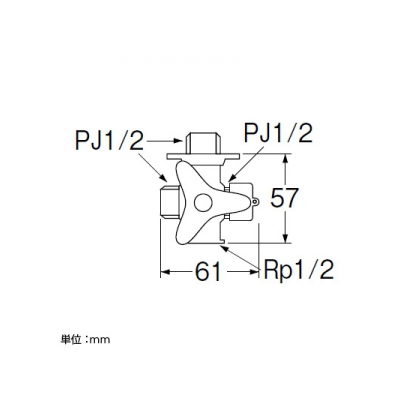 三栄水栓製作所 クロス分岐バルブ 呼び:13  B41-13 画像2