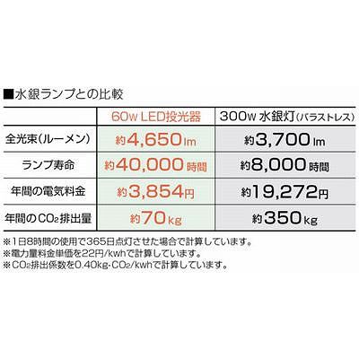 ハタヤ LED投光器60W  LEV-605 画像4