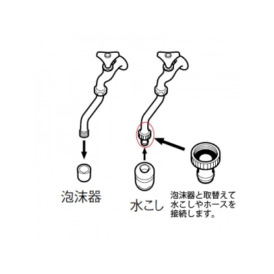 三栄水栓製作所 泡沫アダプター 呼び13水栓用 水こし・内径15mmの散水ホース等が接続可能  PT35-1-13 画像3