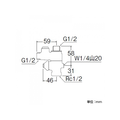 三栄水栓製作所 D式回転分岐バルブ 支持棒取付可能 呼び:13  B2110D-13 画像2