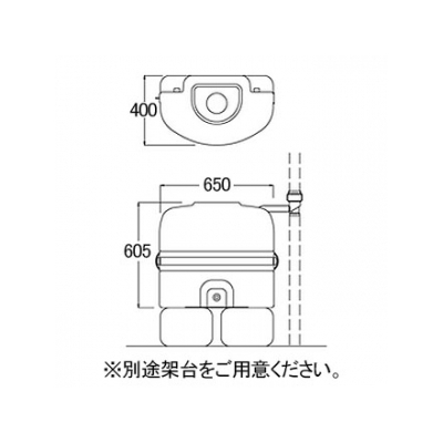三栄水栓製作所 雨水タンク 省スペース地上設置型 取水器付 有効タンク容量:110L グリーン  EC2010AS-G-60-110L 画像2