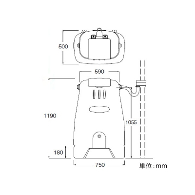 三栄水栓製作所 雨水タンク 省スペース地上設置型 取水器・専用架台付 有効タンク容量:250L グリーン  EC2010AS-G-60-250L 画像2