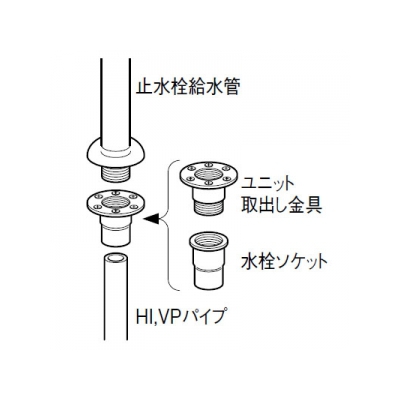 三栄水栓製作所 PCユニット取出しソケット HI・VPパイプ用 ビス付 床穴開寸法:38mm 呼び:13×20  T210-13X20 画像2