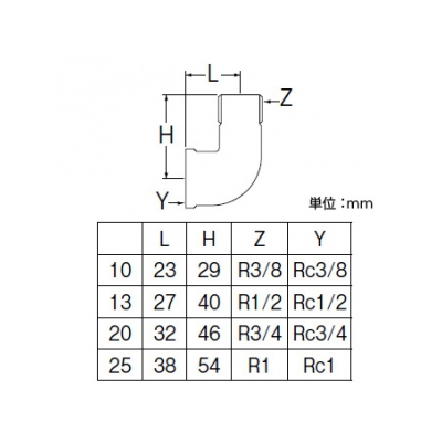 三栄水栓製作所 砲金ストリートエルボ 呼び13(R1/2×Rc1/2) 青銅製  T720-13 画像2