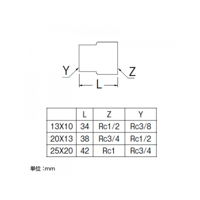 三栄水栓製作所 ステンレス異径ソケット 呼び25(Rc1)×20(Rc3/4) SUS304製  TS740B-1-25X20 画像2