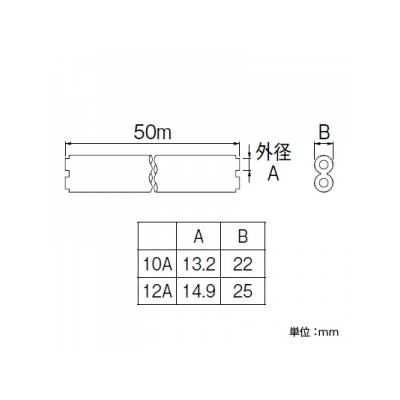 三栄水栓製作所 保温材付ペア樹脂管 バスルーム用 追焚付給湯器と一口循環接続金具の配管用 外径13.2mm  T421-862-10A 画像2