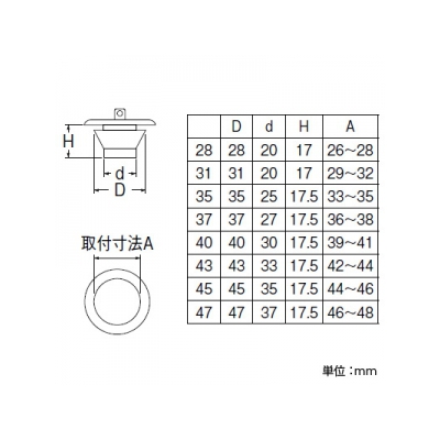 三栄水栓製作所 バス用W式ゴム栓 バスルーム用 呼び47 黄銅、EPDM製  H27F-47 画像2