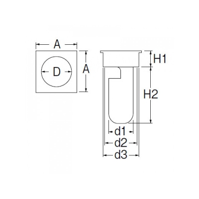 三栄水栓製作所 角型ワントラップ 排水用品 VP・VUパイプ兼用 幅:150mm  H511-75X150 画像2