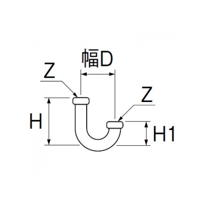 三栄水栓製作所 U管 洗面所用 金属製SトラップおよびPトラップ用 パイプ径:38mm  H70-67-38 画像3