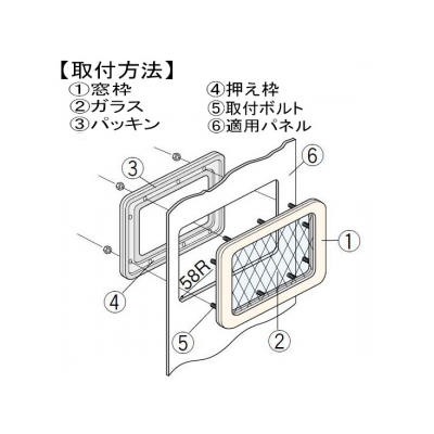 篠原電機 アルミ窓枠 プレス製汎用タイプ APY型(角型) IP55 金網入りガラス  APY-2020A 画像2