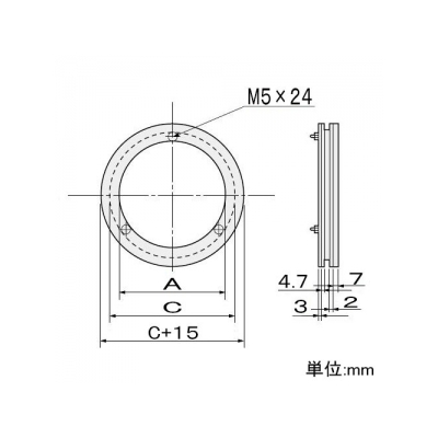 篠原電機 アルミ窓枠 プレス製汎用タイプ APY型(丸型) IP55 強化ガラス  APY-120K 画像2