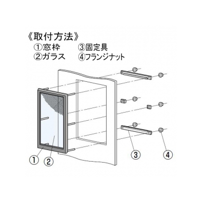 篠原電機 計器用窓枠 PY型(角型タイプ) IP55 金網入りガラス 樹脂(PP)製  PY-1020A 画像2