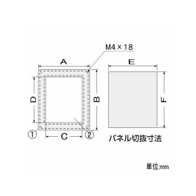 篠原電機 計器用窓枠 PY型(角型タイプ) IP55 金網入りガラス 樹脂(PP)製  PY-1020A 画像3