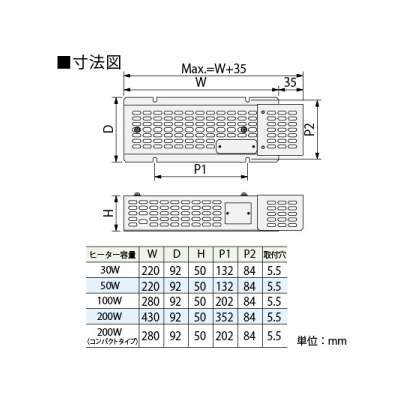 篠原電機 カバー付スペースヒーター コンパクトタイプ 200W 電源電圧110V 4点取付 SPCC製 電子カバー付  SHCK4-1120-TC 画像2