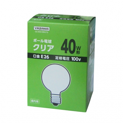 YAZAWA(ヤザワ) ボール電球40W形クリア  GC100V38W70 画像3