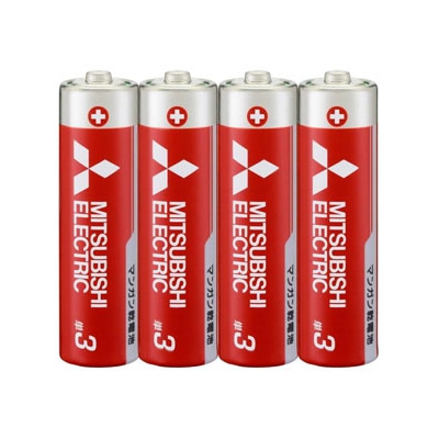 三菱 マンガン乾電池(赤) 単3形 4本パック  R6PD/4S