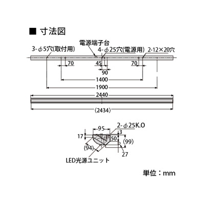日立 【お買い得品 2台セット】交換形LEDベース器具《スマートユニット》 110形 直付形 ウォールウォッシャ形 W95×L2440mm 8800lmタイプ FHF86形2灯器具相当 昼光色 連続調光・固定出力兼用 [NC8D]+[CE808DC-X14A]_2set