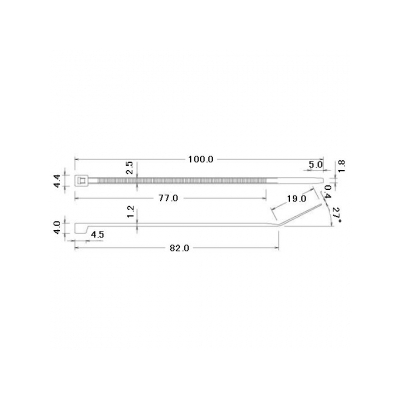 エスケイ工機 スタンダードタイ (レギュラー) 全長100mm 幅2.5mm 100本入り 緑  SKB-100LG-HD 画像2