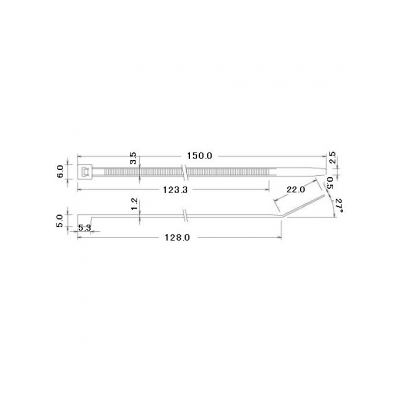 エスケイ工機 スタンダードタイ (レギュラー) 全長150mm 幅3.5mm 100本入り 白  SKB-150WH-HD 画像2