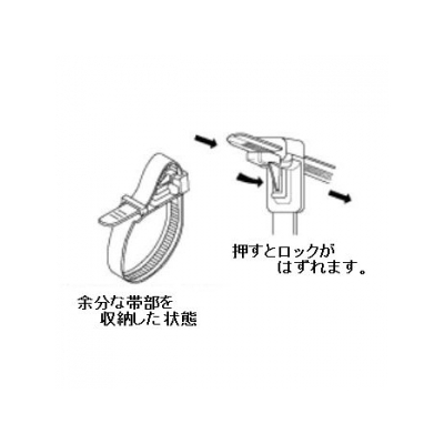 エスケイ工機 SKリリースタイ 再使用可能 標準グレード 全長150mm 幅6.9mm 100本入り  RS-130HC 画像3