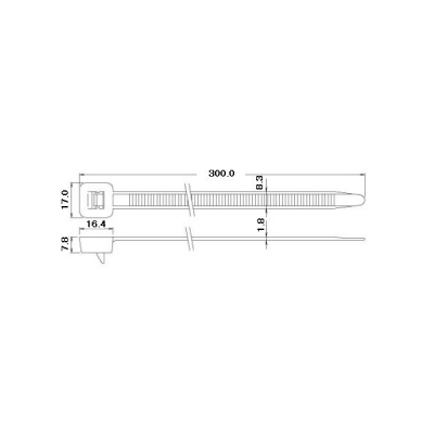 エスケイ工機 リピートタイ 再使用可能 耐熱・耐候グレード 全長300mm 幅8.3mm 100本入り  RH-300HC 画像2