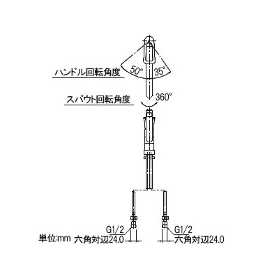 カクダイ 給湯制限シングルレバー混合栓 分水孔付 キッチン用 上面施工タイプ ブレードホース 逆止弁付  117-061 画像3