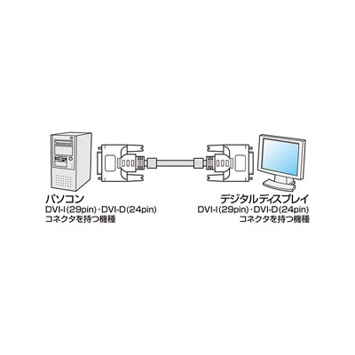 サンワサプライ DVIディスプレイ用ケーブル デュアルリンクモード対応 1m ホワイト  KC-DVI-DL1K 画像2